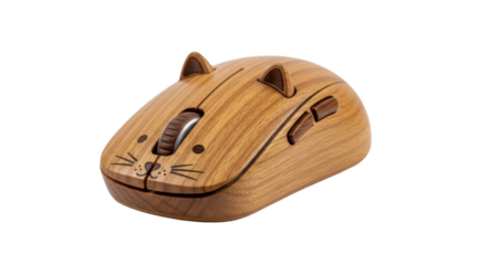 Cute animal-themed wooden mouse design for fun and unique desktop setup
