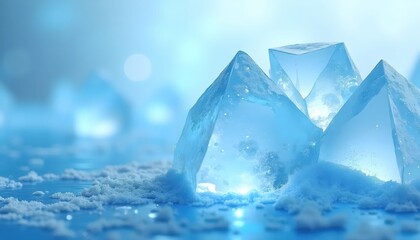 Frosted Crystal Geometry With Cool Shimmering Square Structures