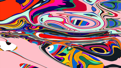 Abstract Fluid and liquid background with colorful splashes
