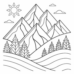  Modern Minimalist Repeated Geometric Pattern Mountain Peaks