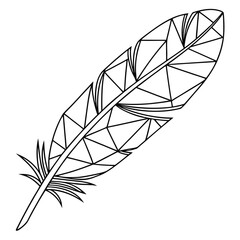 Modern Abstract Minimalist Geometric Low Poly Feather Design