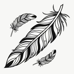 Graceful Movement Stylized Japanese Ukiyo-e Feather Art