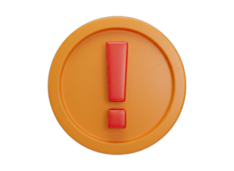 3D Rendered Orange Exclamation Mark Symbol Isolated on Black Background Representing Alert Warning or Danger