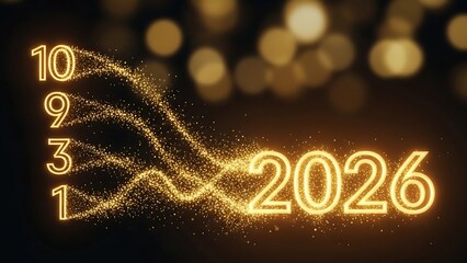 Countdown to 2026 New Year with Golden Sparkles.