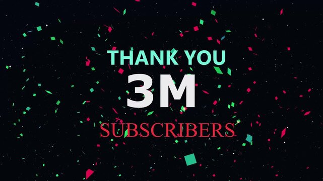 Thank You 2M Subscribers Celebration 330k. Animation with Double Pop Confetti Party Popper Easy, Golden color Confetti Party Popper Explosions Abstract Background	
