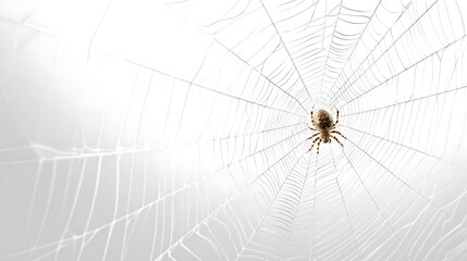 Obraz premium A detailed illustration of a spider and cobweb isolated on the white background 
