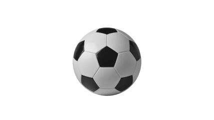 Fototapeta premium A classic black and white soccer ball (football) isolated against a solid transparent background, ready for play or design. background removed