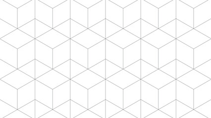 Geometric Cube Outline Pattern - Seamless Diamond Lattice Background Design