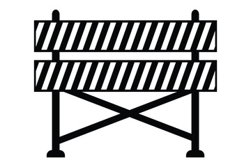 Road barrier icon, vector.  Roadblock icon symbol. Under construction icons, Road block and pedestrian barriers vector illustration. 