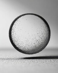 Macro Shot of a Levitating Glass Sphere with Internal Bubbles and Textured Surface.