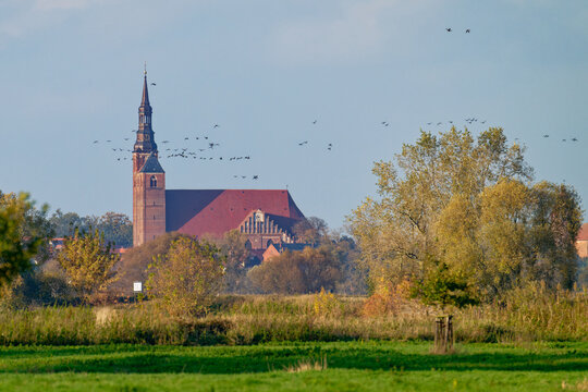 St. Stephan Kirche (Tangerm&uuml;nde) im Herbst