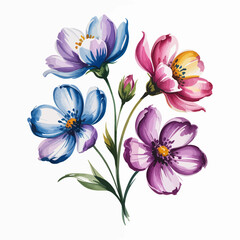 A beautifully crafted illustration showcasing an array of colorful flowers, each with distinct features, representing beauty, nature, and the joy of floral artistry.