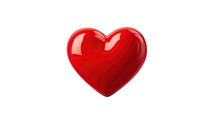 Fototapeta premium Red heart isolated on white, a shiny 3D symbol of love, romance, and Valentine's Day