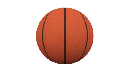 A realistic 3D render of an orange basketball with classic black seams, ideal for sports-themed designs and digital projects. background removed
