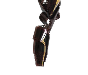 Film strip on transparent background