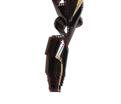 Film strip on transparent background