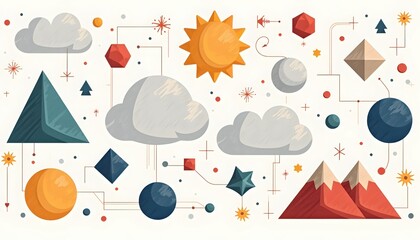 Learning Development Visual Made Through Clean Blue Geometric Layers