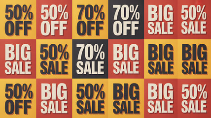 Promotional design offering up to 70 percent off during a big sale event, perfect for retail marketing and attracting shoppers now