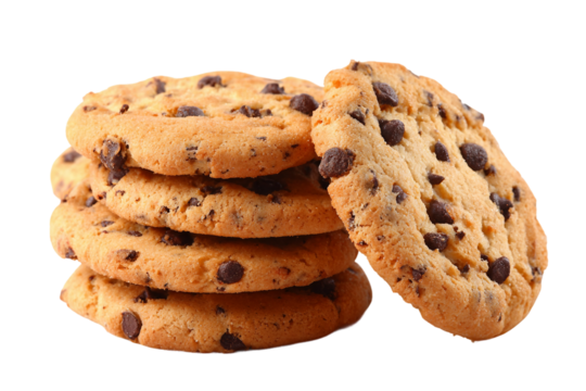Fresh cookies isolated on transparent background