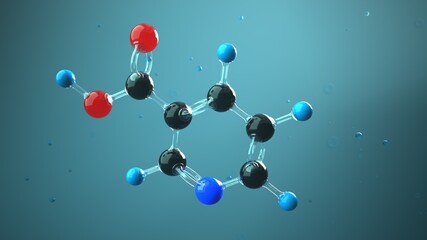 3D illustration Molecule Vitamin B3