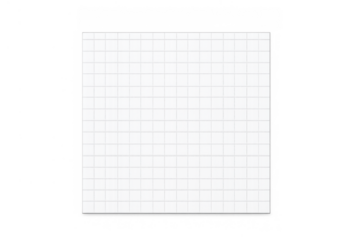 White graph paper sheet with faint grid pattern on transparent background, ideal for design elements and educational content