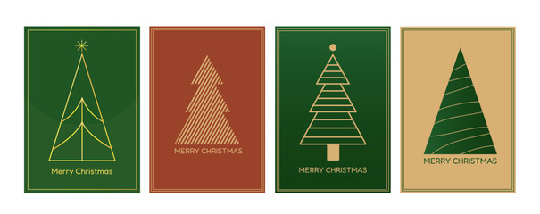 Minimalist Christmas Tree Greeting Cards Collection