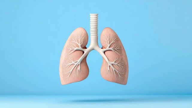 Healthy human lung anatomy illustration with bronchial tree trachea respiratory system anatomy lungs
