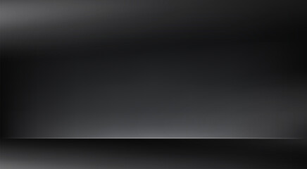 Empty Black studio room background Space for selling products, backdrop, wallpaper, background, text. Empty Room Studio with table. Vector illustration.