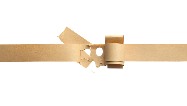 Kraft Adhesive Tape With Unique Design And Texture On A Transparent Background