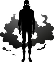 fog Silhouette black vector white background