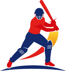 cricketer silhouette vector icon