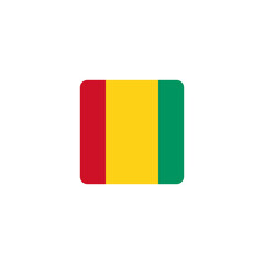 Fototapeta premium Square flag of Guinea with rounded corners isolated on a transparent background. Perfect for educational materials, travel content, and national representation design projects