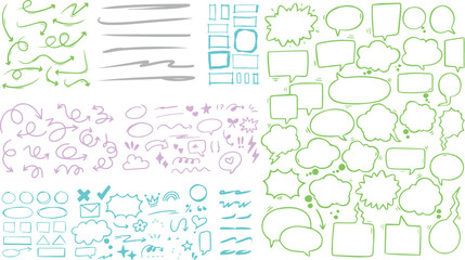 Hand drawn pastel color doodle stock illustrations 