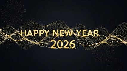 Happy New Year 2026 with Golden Wave Design.