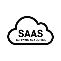 Saas software as a service cloud icon for modern digital business solutions, isolated on