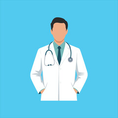 Fototapeta premium Happy Doctor’s Day Vector Illustration,Smiling Doctor Character Vector Art,Male Doctor with Stethoscope Illustration,Healthcare Professional Greeting DesignMedical Worker Cartoon Vecto.