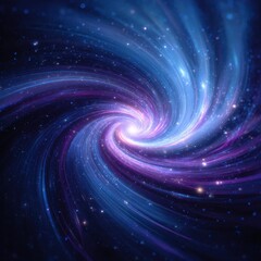 Mesmerizing Blue and Purple Spiral Galaxy Swirling in Deep Cosmic Space, Abstract Nebula.
