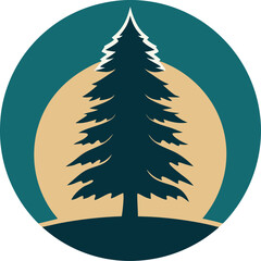 sept pine silhouette vector icon
