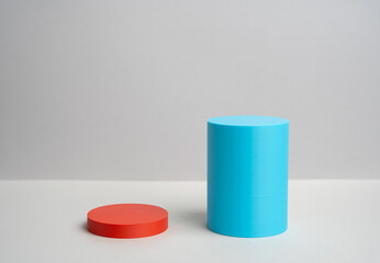 Two comparison scales. Red and blue columns. Blue indicates an overwhelming majority over red. Data analysis. Election analytics, business reports and market comparison.