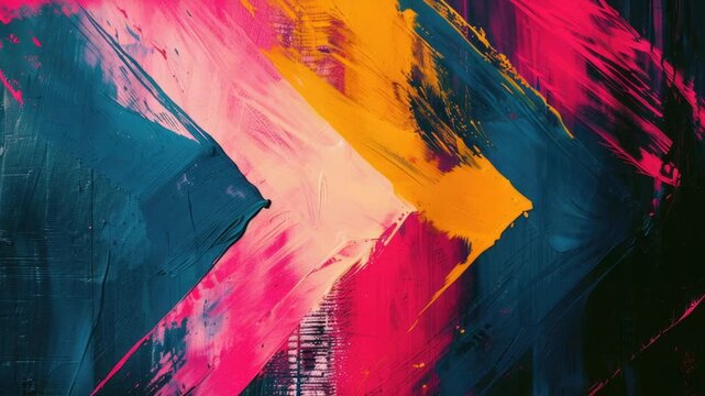 Video A vibrant of an arrow with pink, yellow, and blue hues