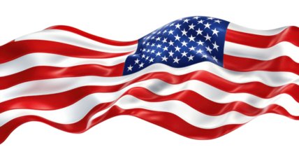USA flag waving gracefully in the wind, symbolizing freedom and unity across the nation.