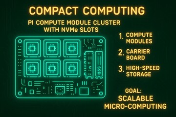 Neon Computing Cluster with Server Node Network for High-Performance Data Processing and Analysis
