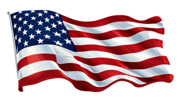 American flag waving proudly in the breeze, symbolizing patriotism and national pride during a sunny day.