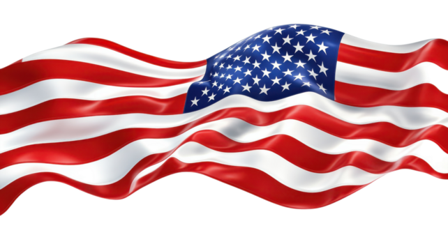 USA flag waving gracefully in the wind, symbolizing freedom and unity across the nation.