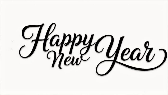 Happy new year text animation