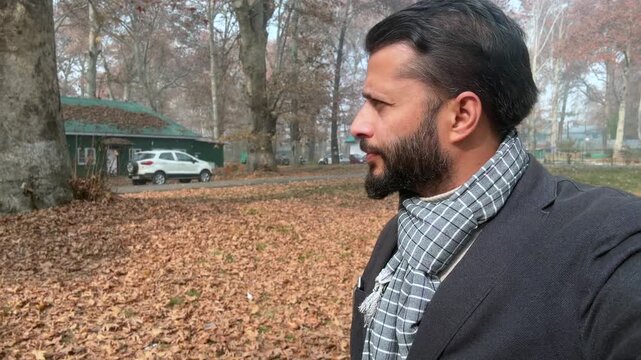 Filmmaker, communicator and media expert Dr Aijaz Ahmad Khan at Kashmir University under the Chinar, inspiring students with creative vision