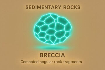Glowing Sedimentary Infographic with Rock Layer Formation for Geology Education and Study
