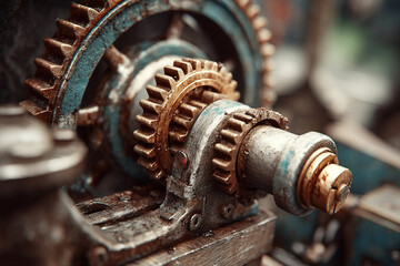 Intricate mechanics of flywheels and gears in operation showcasing detailed craftsmanship