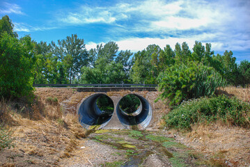 Twin culvert bridge over dry seasonal stream