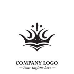 Elegant Black Crown Logo Symbol on a Clean White Background for Premium Branding Design